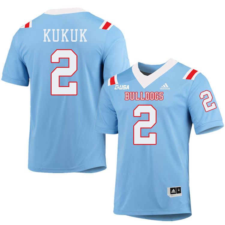 Trey Kukuk Louisiana Tech Jersey,LA Tech Bulldogs Football Jerseys,Uniforms,Gears-Light Blue